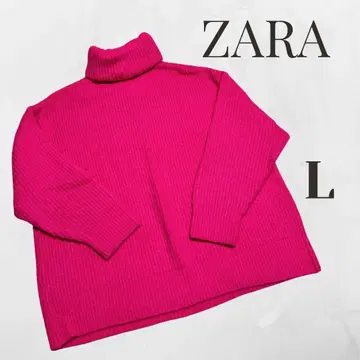 새상품급 ZARA 니트 터틀넥 여성용 핑크 L