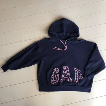 GAP 네이비 후드 부착 후드티 L 안감 플리스 가슴 너비 넉넉한 디자인