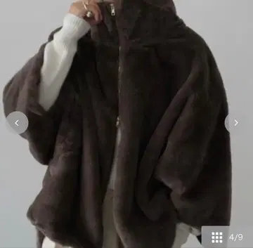 새상품 시마무라 hideka 퍼 지퍼 블루종 다크 브라운 M