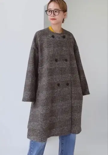 스픽 앤 스팬 노카라 판초 코트