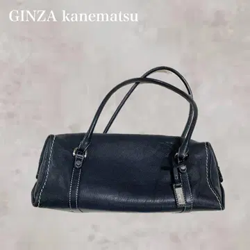 [ 컨디션 최상 ] GINZA kanematsu 네이비 가죽 토트백