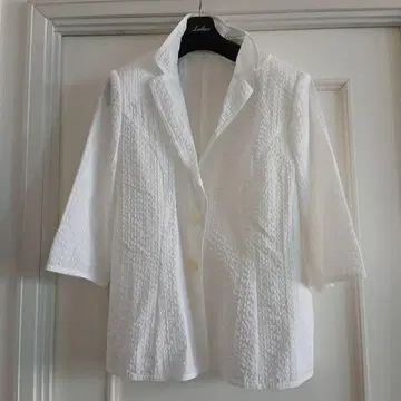 레리안 7부 소매 테일러드 썸머 자켓 사이즈 13 플러스 화이트