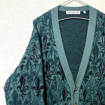 디자인 니트 가디건 올 패턴 빈티지 레트로 아트 다이아