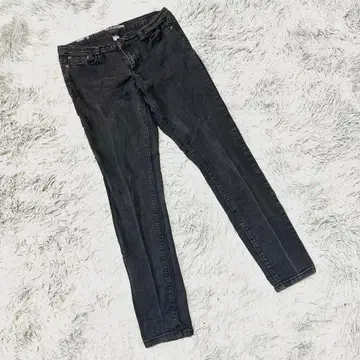 빈티지 블랙 스키니 청바지 스트레치 구제 의류 Y2K