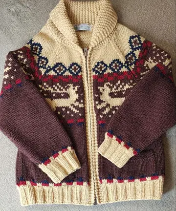 코위찬 니트 집업 스웨터