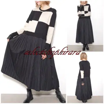 2025 신상 BRILLANTE 배색 블록 니트 원피스 F