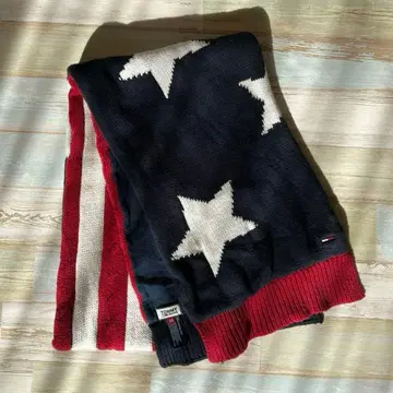 Tommyjeans 머플러 니트 머플러 네이비 타미힐피거