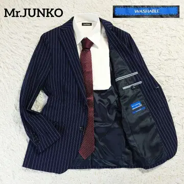 미스터 준코 테일러드 자켓 총 안감 네이비 스트라이프 A5 M 상당