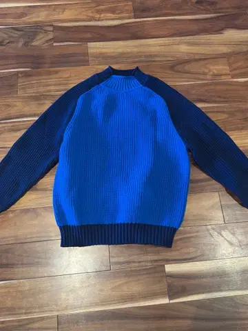 DENHAM 리브 니트 스웨터 파랑 네이비