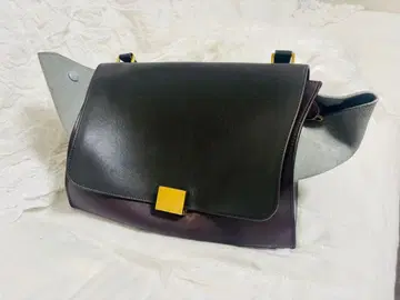 가죽 핸드백 블랙과 보라색