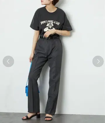 FREAK'S STORE 하이웨스트 컬러 슬랙스 팬츠 차콜 M