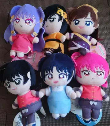 란마1/2 푸리케 앉은 봉제 인형 6종 세트