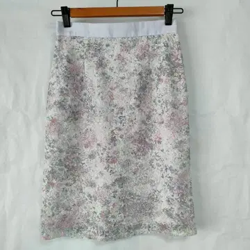 Apuweiser-riche 무릎 기장 타이트 스커트 레이스 핑크 S