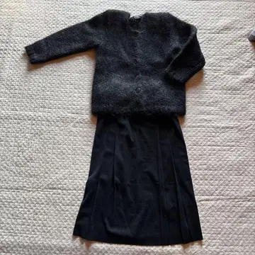 보송보송 모헤어 가디건 니트 롱 스커트 세트