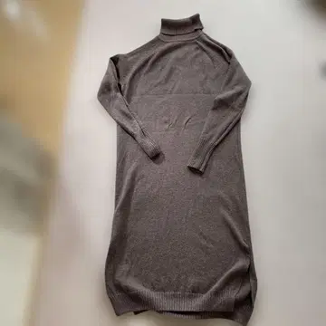 MUJI 브라운 터틀넥 롱 니트 원피스