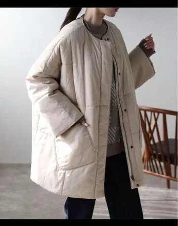 사키시마 도쿄 에코 다운 자켓 베이지