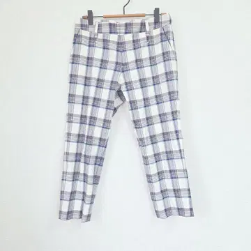 ROPE 로페 체크 무늬 스트레이트 팬츠 38 M 크롭 기장