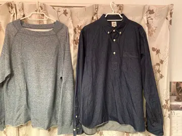 새상품급! ARAN 데님 셔츠 티셔츠 2장 세트 L 사이즈