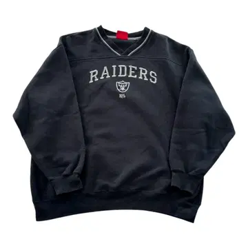 RAIDERS V넥 맨투맨 블랙