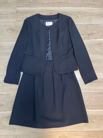 anysis 노카라 자켓 스커트 상하의 세트 네이비 L