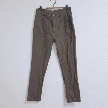 카키 캐주얼 팬츠 M 여성용 코튼
