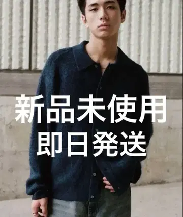 WYM MOHAIR BLEND KNIT SHIRT CARDIGAN