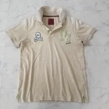 MARK&LONA 스컬 와펜 x ALOHA 자수 피케 셔츠 파일 원단 M