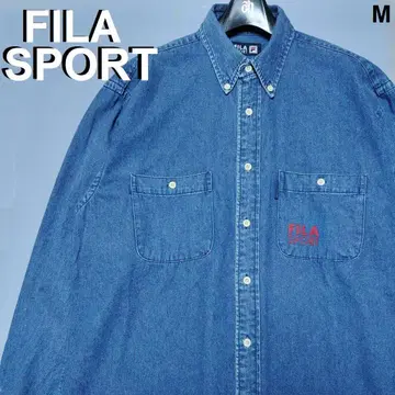 FILA SPORT 휠라 스포츠 데님 셔츠 자켓 오버 사이즈 M