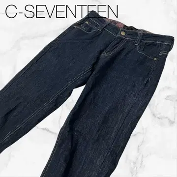 [ 세븐틴 ] 하의 바지 팬츠 네이비 데님 청바지 스트레이트