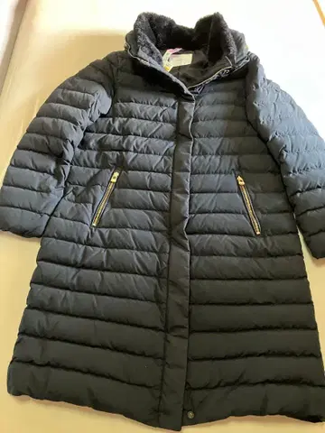 simplicite 블랙 후드 부착 롱 다운 코트