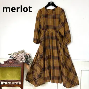 새상품급 merlot 체크 원피스