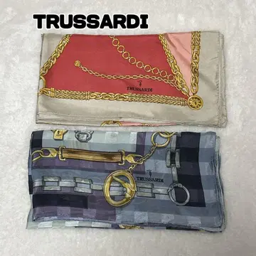 트루사르디 스카프 2개 세트 블루 계열, 레드 계열, 새상품급