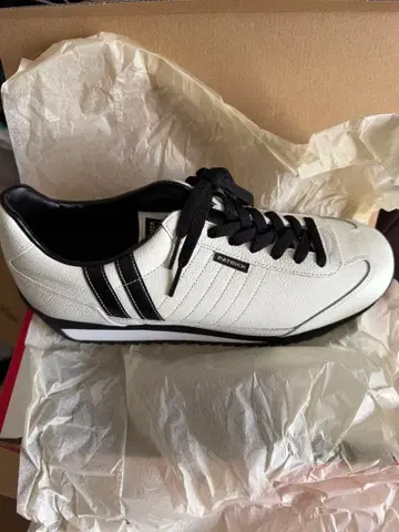 PATRICK 마라톤, 가죽, 화이트/블랙 스니커즈 43