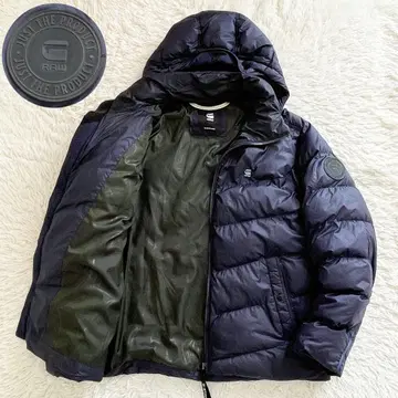 새상품급 레어 XXL 사이즈 G-STAR RAW 후데트 퍼퍼 자켓 네이비