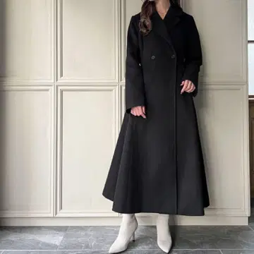 플레어 실루엣 롱 체스터 코트