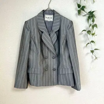 일본제/울 혼방 11호 더블 자켓 스트라이프