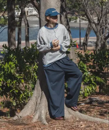 Adoon plain 메쉬 니트 M 익명 배송