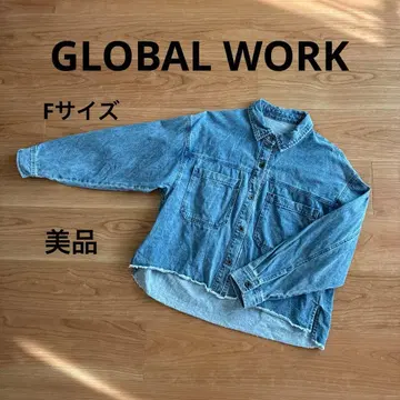 GLOBAL WORK GOOD 데님 크롭 셔츠 F 사이즈