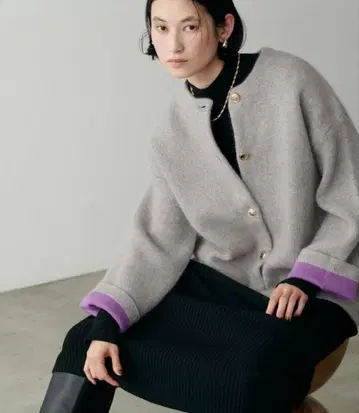 택 포함 새상품 LARUTA FOX 플레팅 니트 자켓 당일 발송