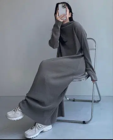 미착용 wee9s 플리츠 롱 원피스 긴팔