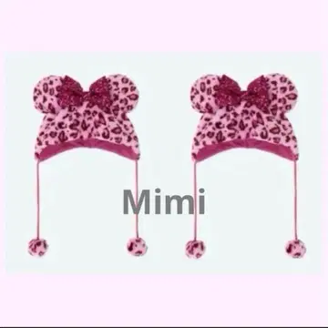 디즈니 레오파드 무늬 팬캡 미니 핑크