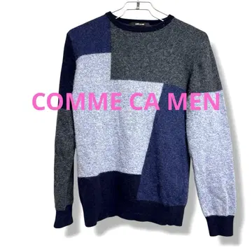 COMME CA MEN 패치워크 니트 긴팔