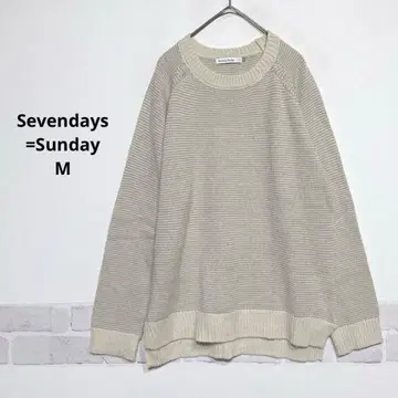 세븐 데이즈 선데이 니트 스웨터 래글런 배색 절개 루즈핏 i757