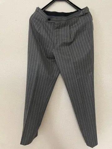 카노니코사 원단 플란넬 스트라이프 그레이 슬랙스