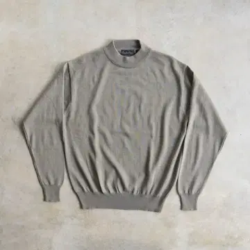 90s 메리노울 모크넥 니트 스웨터 그레이지 L 빈티지