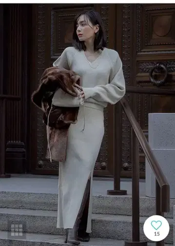 아뉴앙스 니트 셋업 네이비