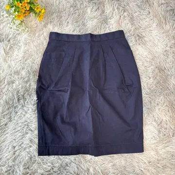 이탈리아제 코쿤 스커트 [L] 42 네이비 무릎 기장 아뇨나
