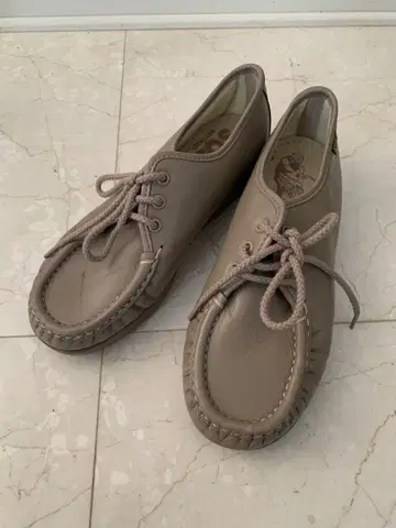 새상품 SAS 시에스타 미국제 천연 가죽 손바느질 5 1/2 신발 베이지