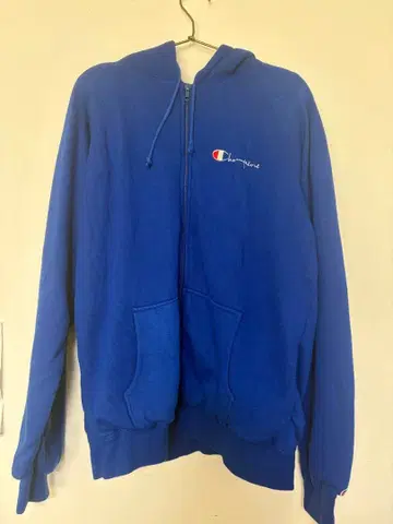 Champion 파랑 집업 후드티 X-LARGE