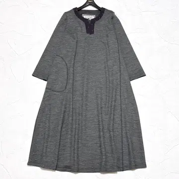 새상품급 KURUMI 쿠루메가스리 롱 원피스 스티치 기에몬 울